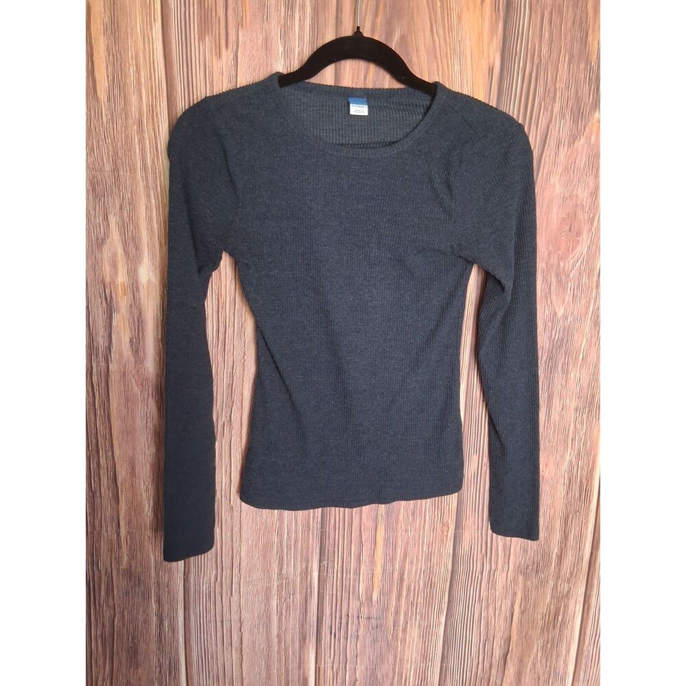 Old navy plush tee long sleeve ribbed minimalist basic layer size XS